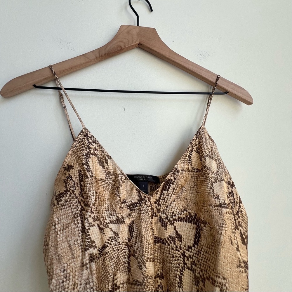 Banana Republic Dreamer 100% Silk Maxi Dress Snake Print Slip Tank Small Luxury - Picture 10 of 16